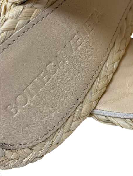 Bottega Veneta natural raffia Heels Sz-39.5