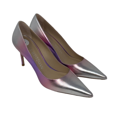 Stuart Weitzman Silver and Pink Ombre Sz-8 - New Without Box