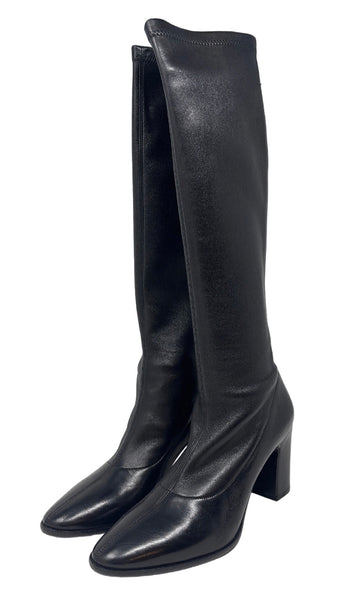 BALENCIAGA Black Leather Zipper Boots Sz-40