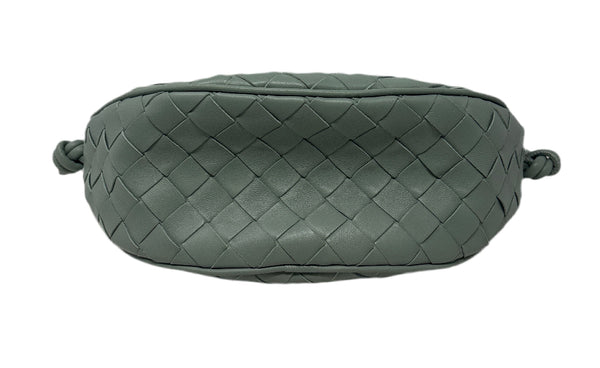 Bottega Veneta Woven Leather Teal Shoulder Bag Size -Small