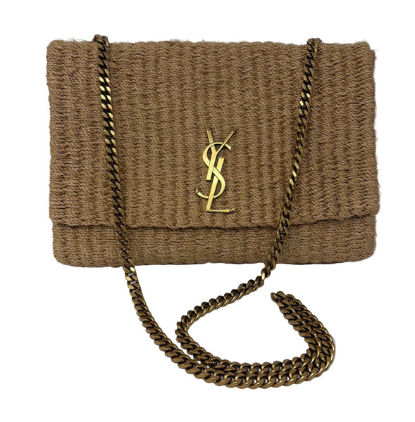 YSL-Preloved-Raffia Crossbody Purse