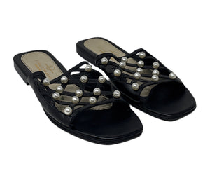 Elina Linardaki Black Pearl Sandals Sz-40