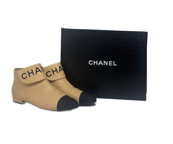 Chanel Beige Short Boots Sz-37