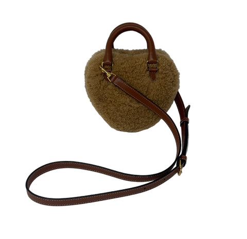 CELINE Beige/Brown Heart Shaped Handbag/Crossbody Sz-S