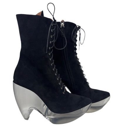 ALAIA Clear Wedge  Bootie Sz-39