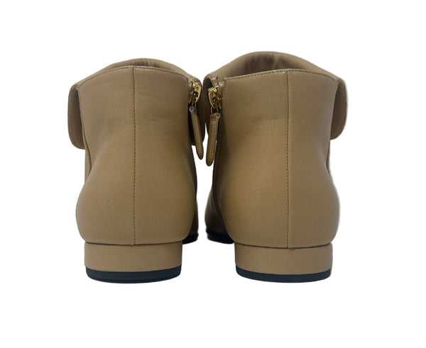 Chanel Beige Short Boots Sz-37