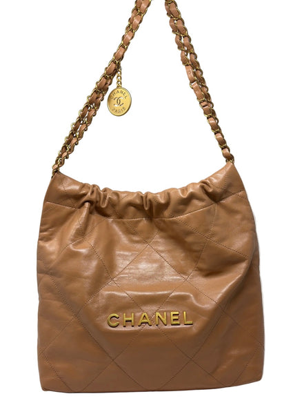 Chanel-NEW With Box-Tan Orange Chanel 22 Tote Bag