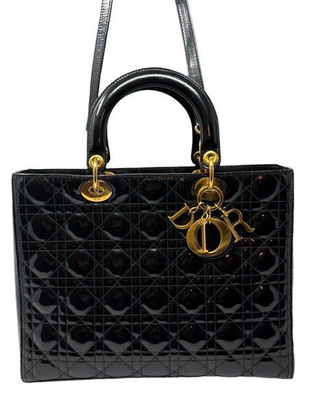 Lady Dior Patent Tote with strap