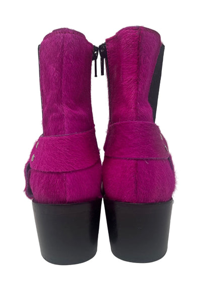 Intentionally Blank Fuscia  Pony Fur Booties - Size 39