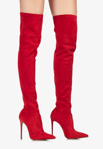 Lesilla 120 MM Red Tall Boots Sz-40