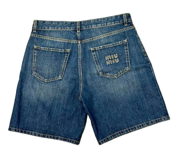Miu Miu Grunge Shorts Sz-29-indigo blue