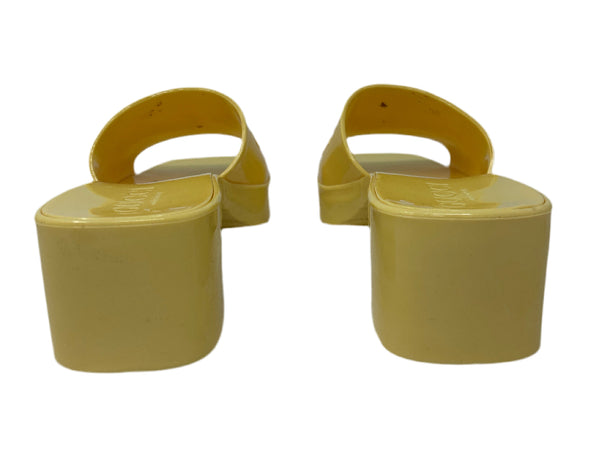 Gucci Yellow Rubber Sandal Slides Sz-38