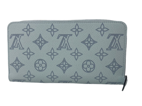 Louis Vuitton Monogram Mahina Zippy  Blue Wallet-NIB