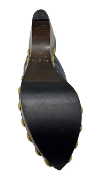 ALAIA-Denim Clog Heels Sz-39