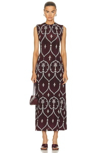Johanna Ortiz-Gypsy Heart Silk Midi Dress Sz-8
