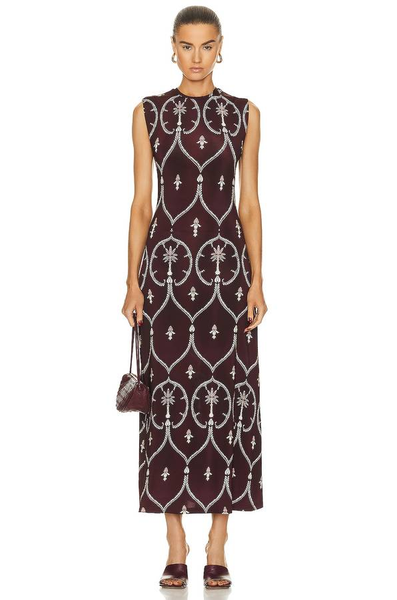 Johanna Ortiz-Gypsy Heart Silk Midi Dress Sz-8