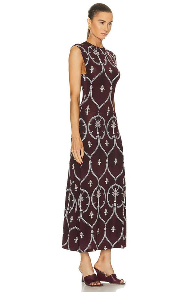Johanna Ortiz-Gypsy Heart Silk Midi Dress Sz-8