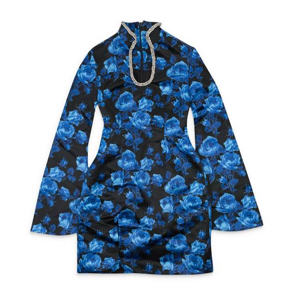 Richard Quinn-Preloved Floral High Collar Day mini Dress Sz-14