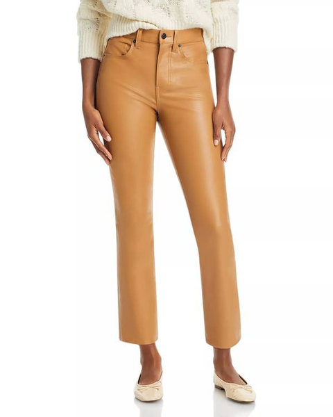 VERONICA BEARD-Preloved Carly Kick Flare High Rise Faux Leather Jeans Sz-31