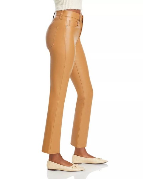 VERONICA BEARD-Preloved Carly Kick Flare High Rise Faux Leather Jeans Sz-31