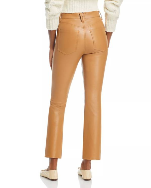 VERONICA BEARD-Preloved Carly Kick Flare High Rise Faux Leather Jeans Sz-31