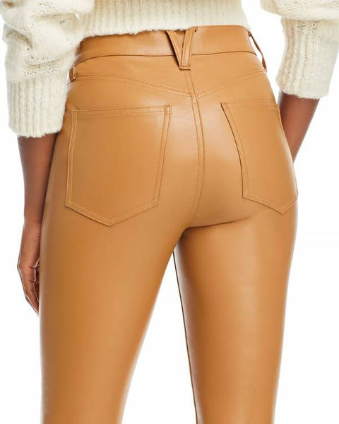 VERONICA BEARD-Preloved Carly Kick Flare High Rise Faux Leather Jeans Sz-31