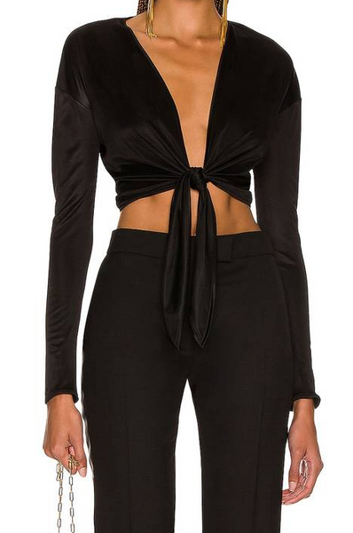 Tom Ford Black Wrap Top Sz-42