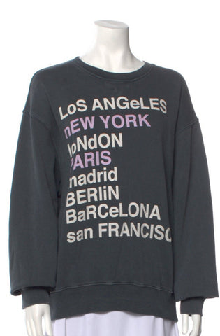 Anine Bing Grey Handwriting Sweatshirt Sz-M