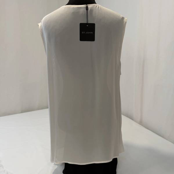 St.John-NEW With Tags-Womens Sleeveless Silk Yolk Front Tank Top Sz-M