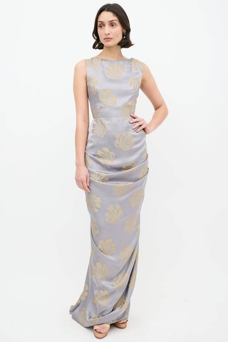 Dries Van Noten Silver/Gold Dress Sz-Fr 42