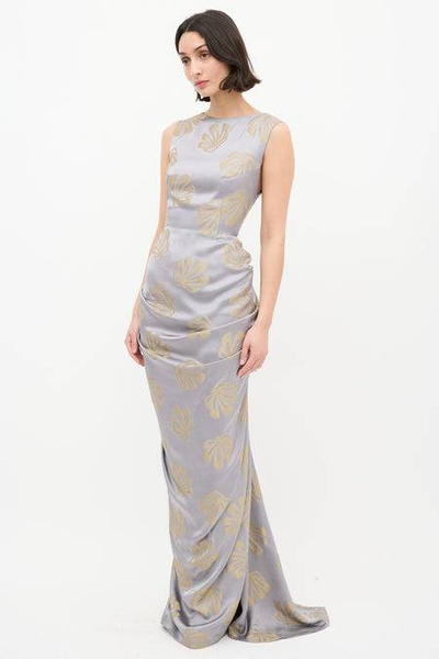 Dries Van Noten Silver/Gold Dress Sz-Fr 42