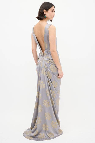 Dries Van Noten Silver/Gold Dress Sz-Fr 42