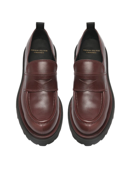Officine creative burgundy leather loafers