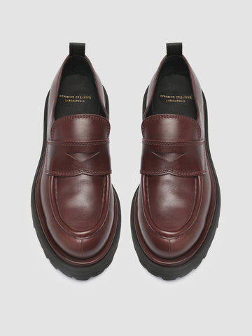 Officine creative burgundy leather loafers