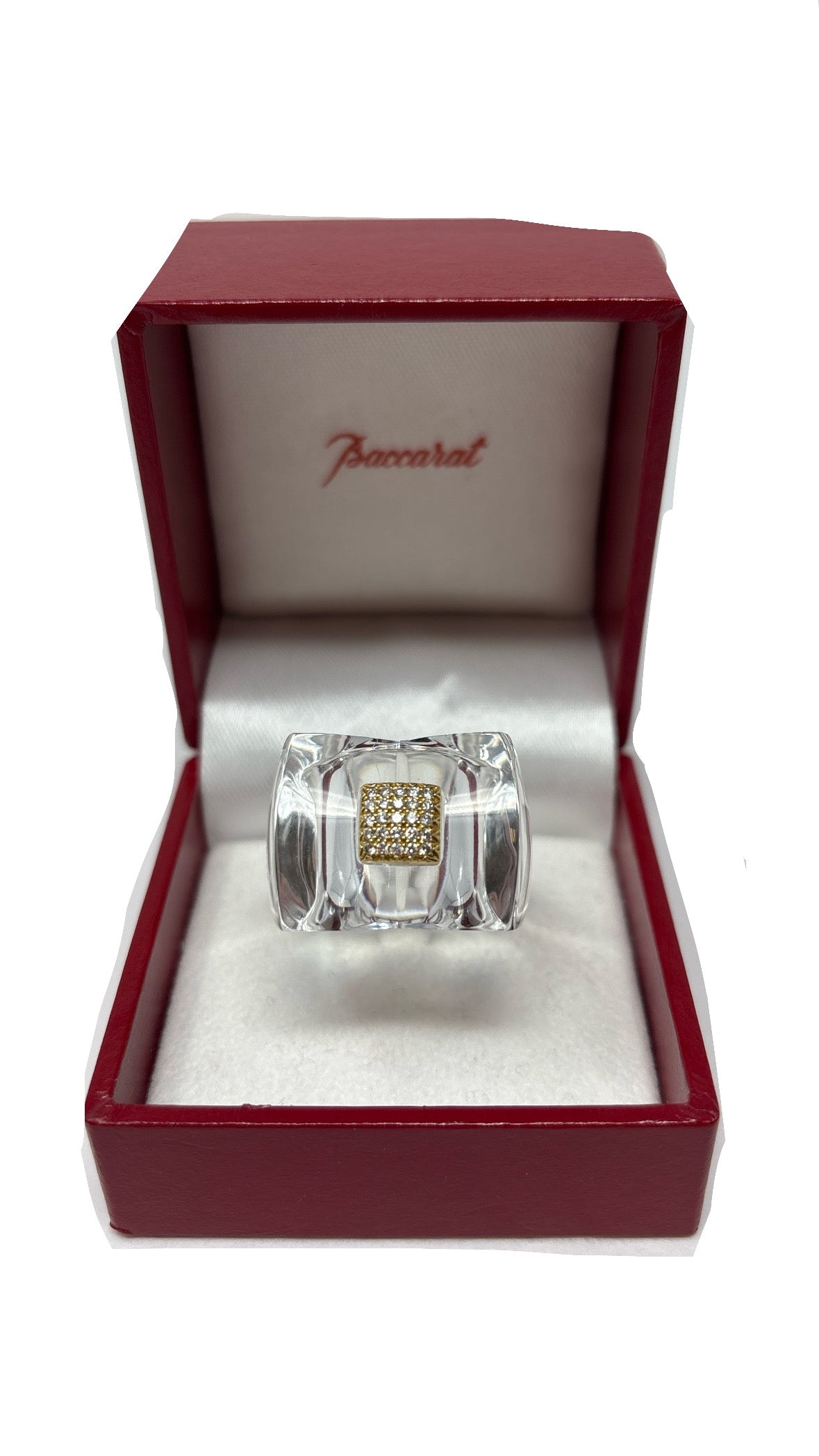 Baccarat clear crystal diamond ring size 8 – Closet NV Shop