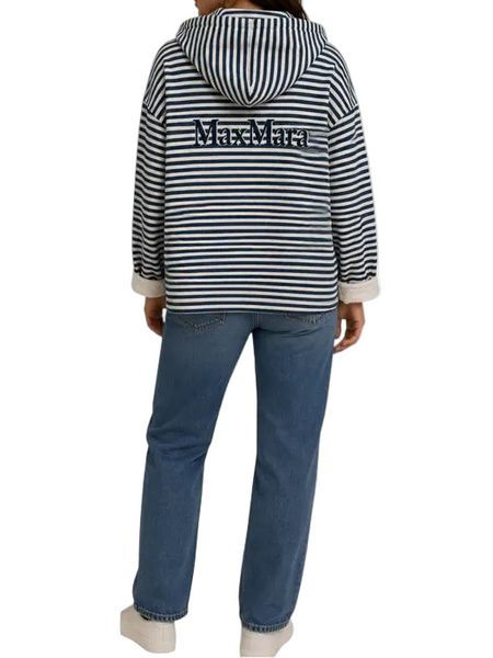 MaxMara-NEW With Tags-Stripe Zip Up Hoodie Sz-Extra Large