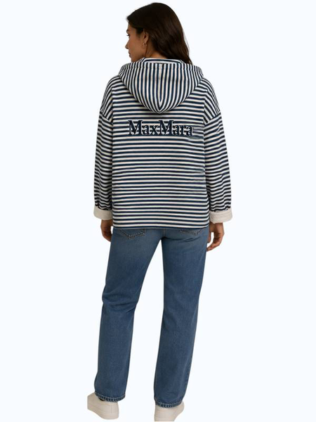 MaxMara-NEW With Tags-Stripe Zip Up Hoodie Sz-Extra Large