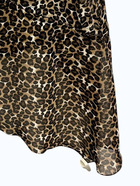 Situationist-NEW With Tags-Womens Sheer Leopard Asymmetrical Strapless Top With Hook & Eye Sz-38
