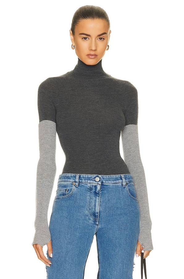 Peter Do - Combo Sleeve Turtleneck Sweater -Size Large