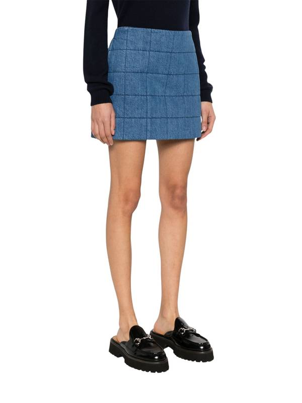 Gucci Eco wash quilted denim skirt