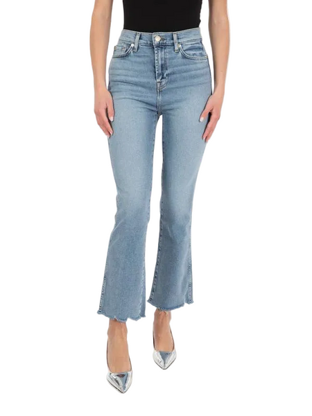 7 For All Mankind-Preloved High Rise Skim Kick Raw Cut Jeans Sz-29