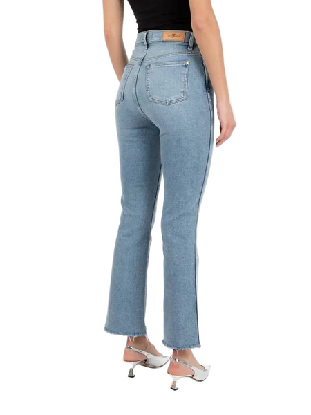 7 For All Mankind-Preloved High Rise Skim Kick Raw Cut Jeans Sz-29
