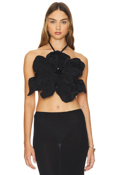 PatBo-hand beaded flower top size-XL