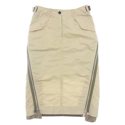 sacai-PLEATED NYLON MIDI SKIRT size-3.