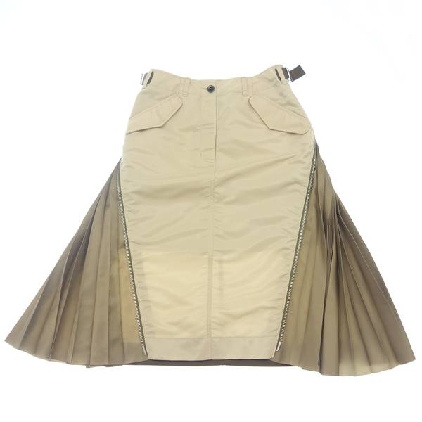 sacai-PLEATED NYLON MIDI SKIRT size-3.
