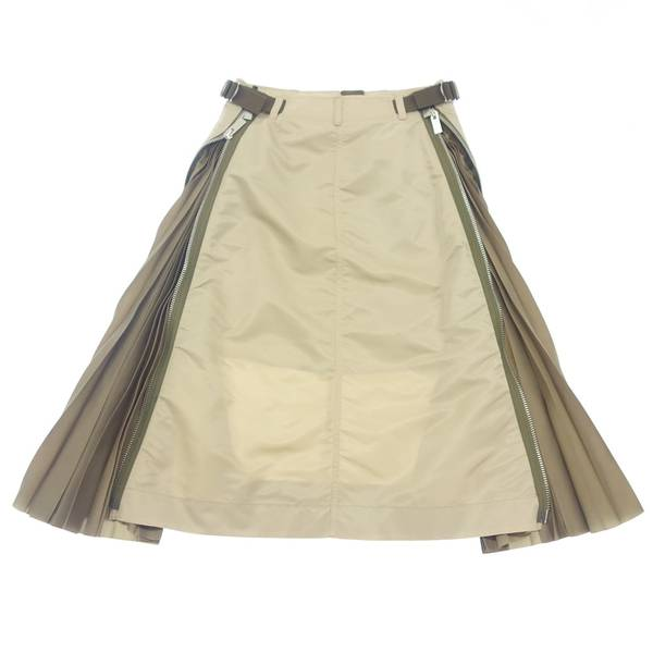 sacai-PLEATED NYLON MIDI SKIRT size-3.