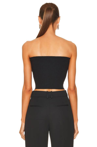 SAINT LAURENT-STRAPLESS RIBBED ZIP TOP size XL