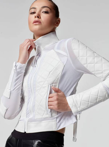 BLANC NOIR-Mesh Moto Jacket Sz-L