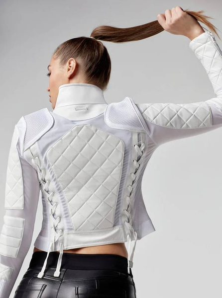 BLANC NOIR-Mesh Moto Jacket Sz-L