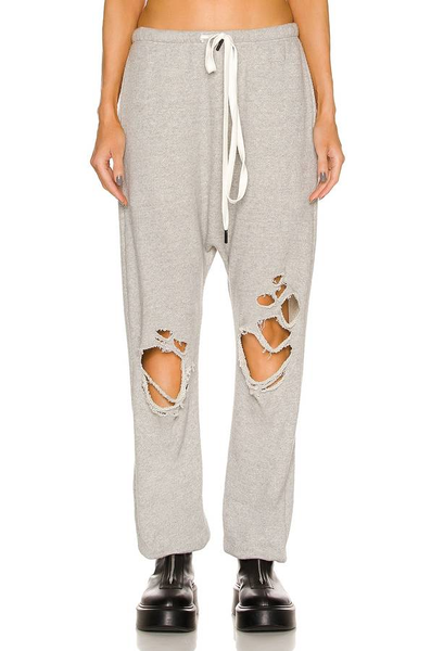 R13 Shredded Knee Dropped Crotch Jogger Sz-Medium